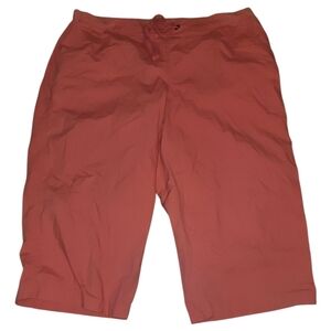 Lane Bryant casual salmon Orange stretch cotton pull on cropped capri pant 18